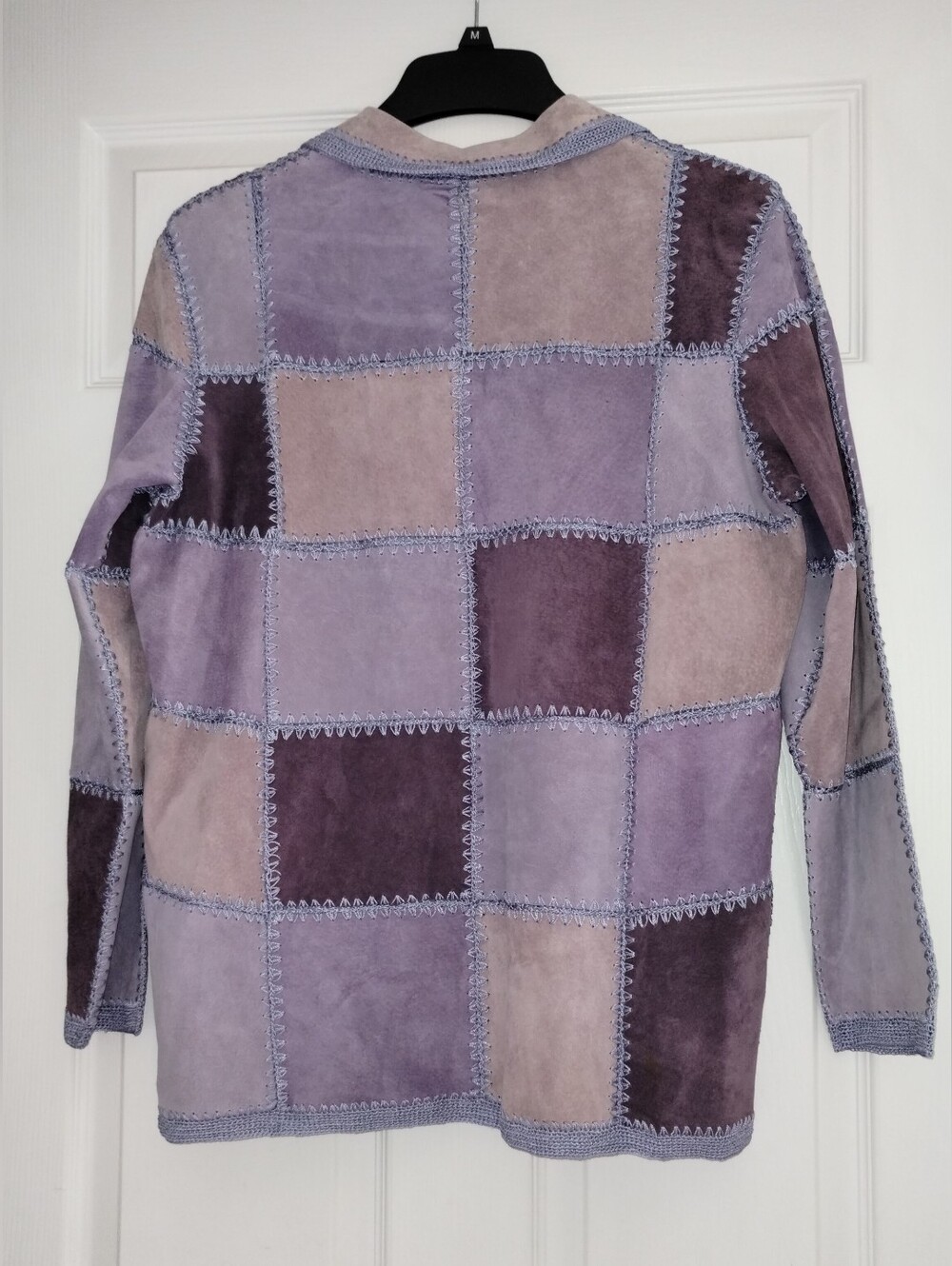 Vintage Denim&Co Lavender Patchwork Leather Jacket - Picture 2 of 7